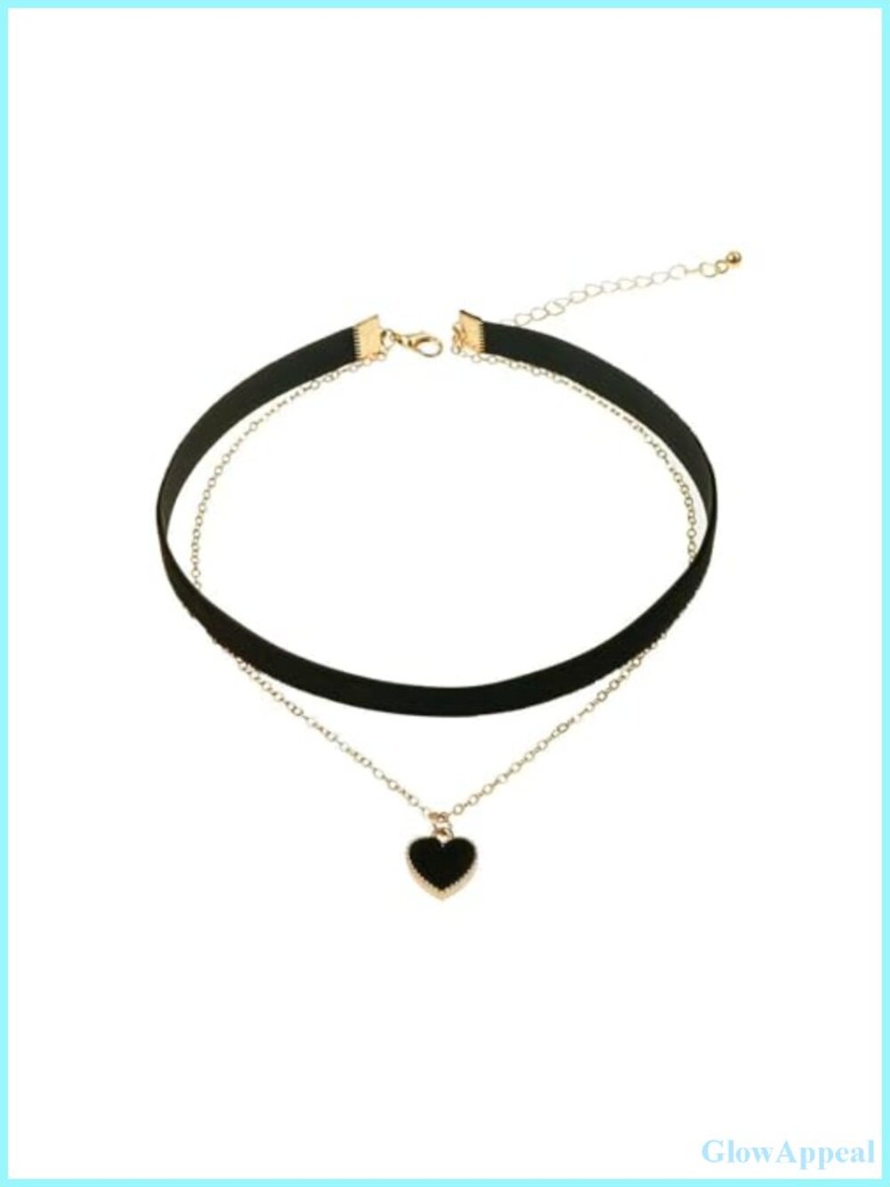 Velvet Heart Choker Necklace Adjustable Lobster Clasp